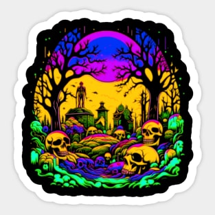 Psychedelic Night In The Graveyard of Skulls, Macabre Sticker